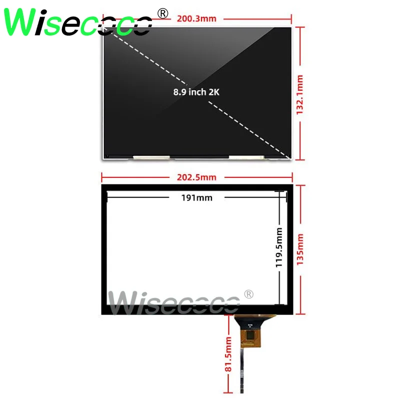 8 9 дюйма 2560x1600 2K IPS ЖК-экран дисплей 500 нит яркость Raspberry Pi ЖК-панель MIPI плата