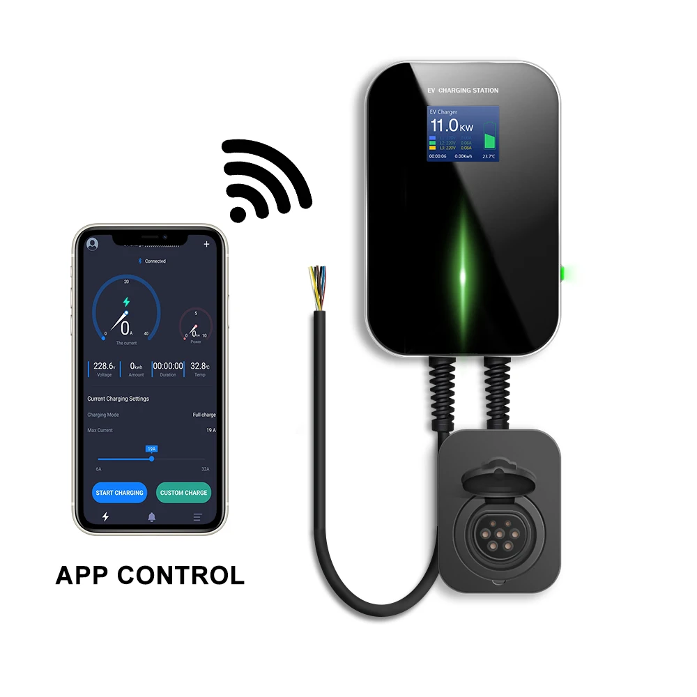 

3 Phase APP wireless IP 66 32a ev charger 22KW wallbox