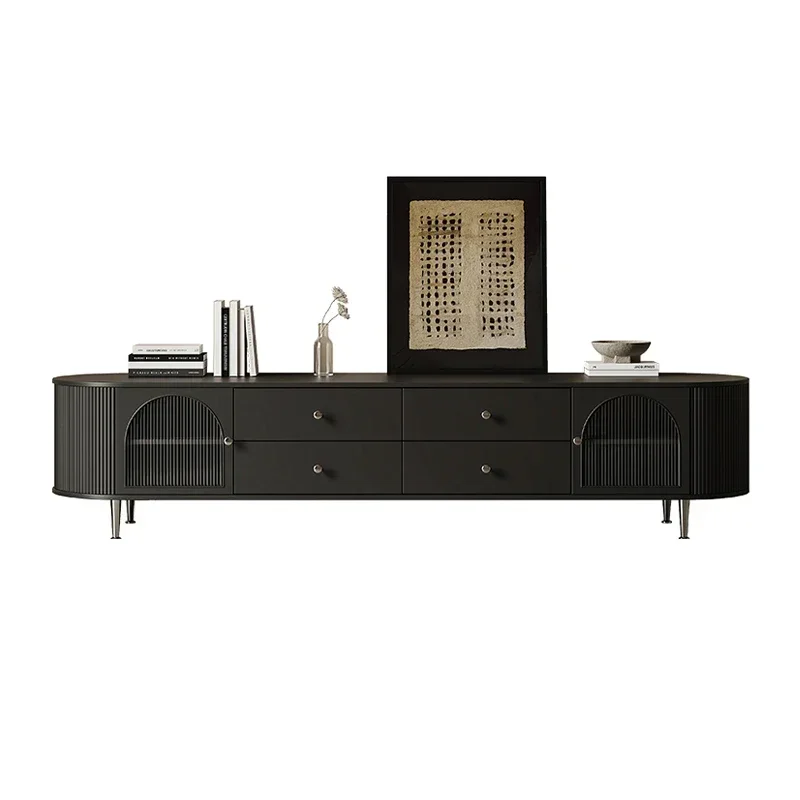 *Черный дисплей современные подставки для телевизора шкаф из массива дерева