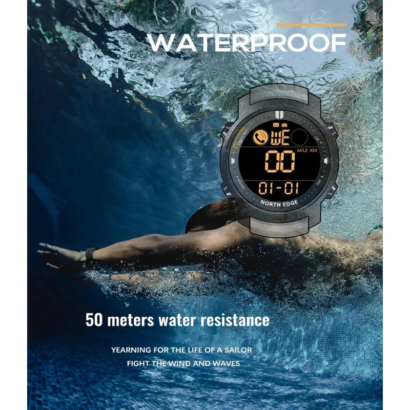 Северный край Смарт-часы Мужчины Монитор сердечного ритма Водонепроницаемые 50 м