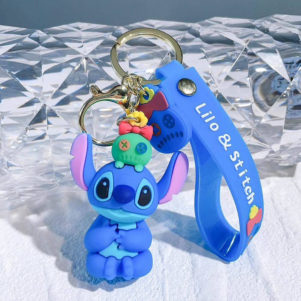 

Cute Cartoon Figure Stitch Silicone Pendant Keychain Car Toy Decoration Trend Jewelry Backpack Bag Accessories for Fans Gifts