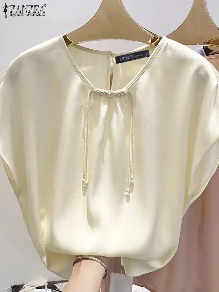 Корейский элегантный топ ZANZEA на пуговицах в виде лягушки винтажная женская