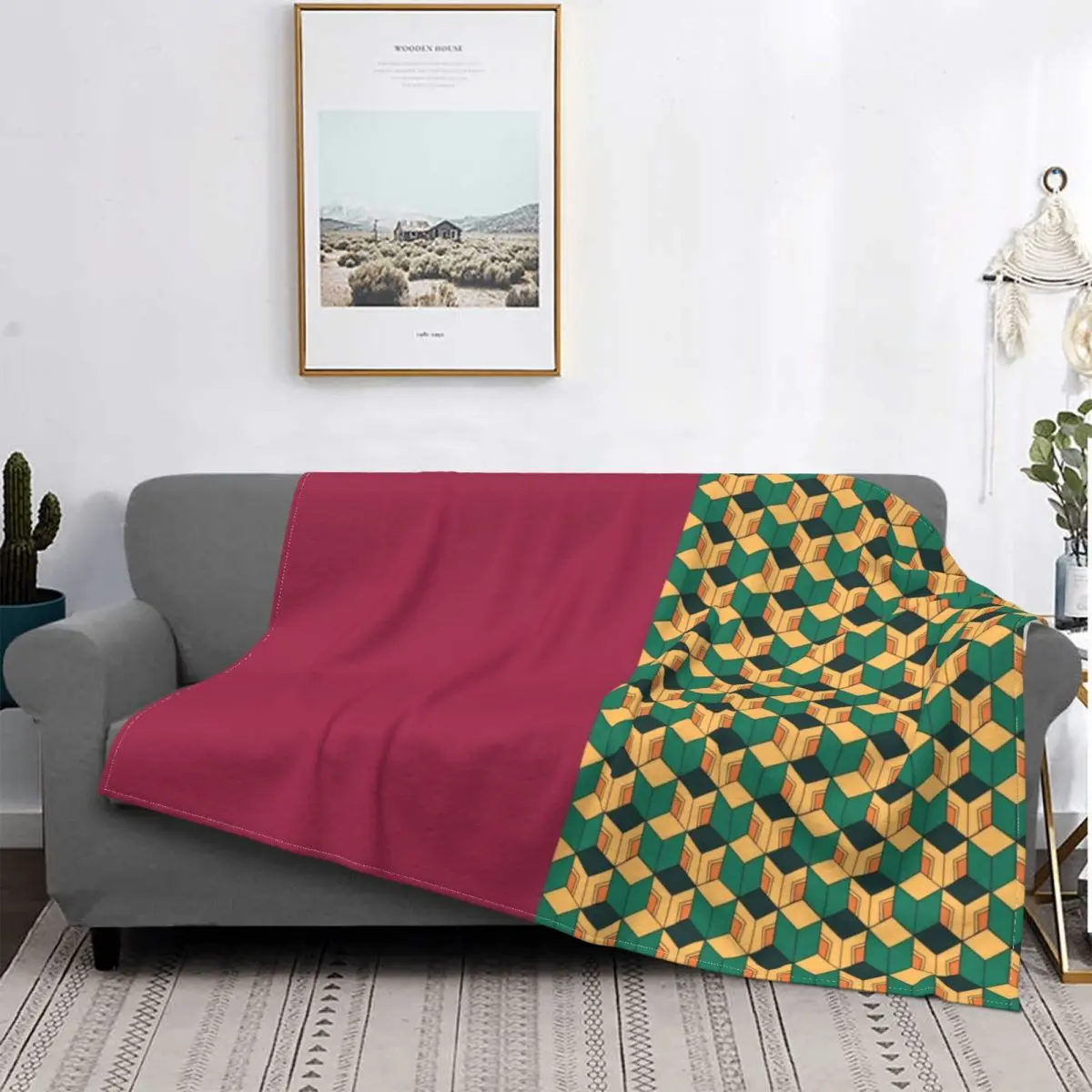 

Tomioka Pattern Demon Slayer Blankets Fleece Textile Decor Anime Portable Warm Throw Blankets for Bed Bedroom Bedding Throws