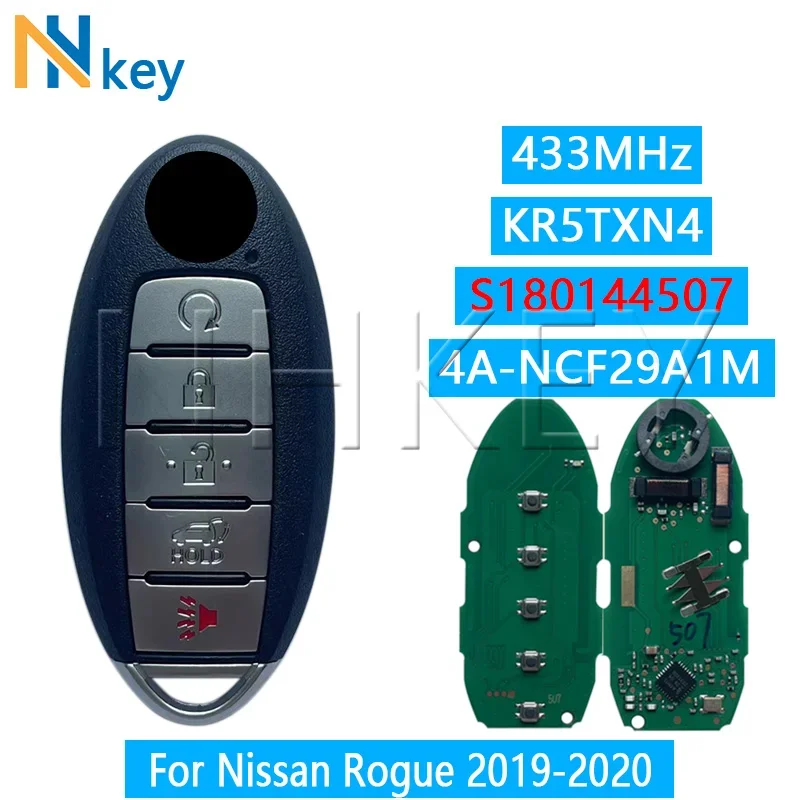 

Ключ NH KR5TXN4 S180144507 для Nissan Rouge 2019-2020 Kicks Smart 5 кнопочный ключ 433 МГц 4A HITAG AES NCF29A1M 285E3-6RR7A