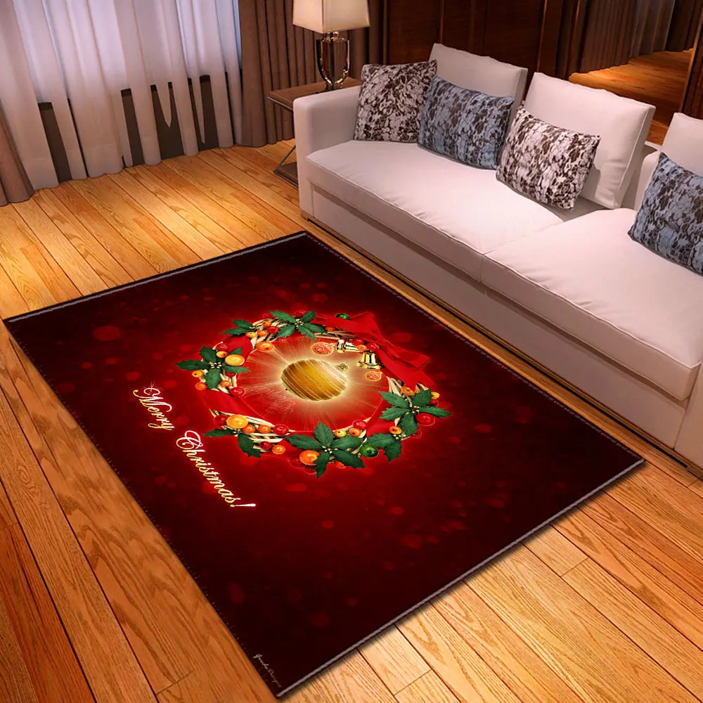 

Christmas Home 3D Printing Carpets for Living Room Bedroom Area Rugs Kitchen Mat Welcome Doormats Washable Xmas Decor Floor Rug