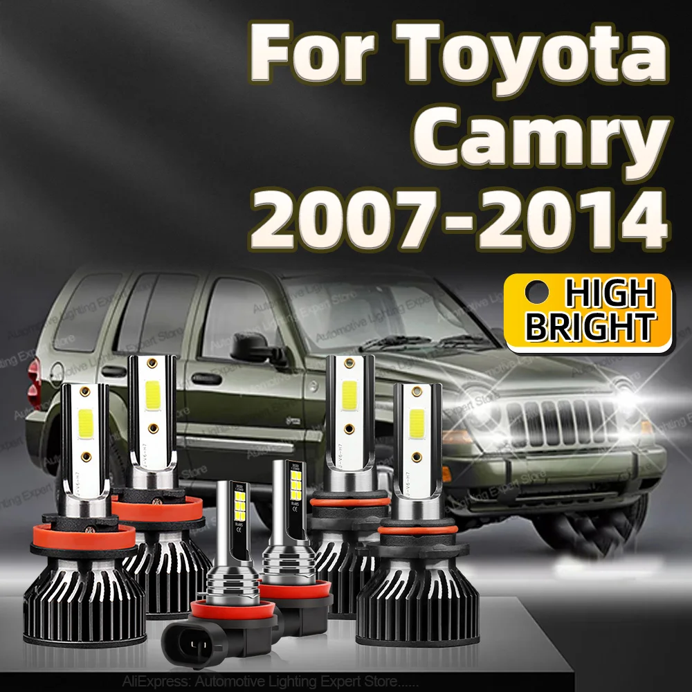 6 шт. 30000 лм для Toyota Camry 2007 2008 2009 2010 2011 2012 2013 2014 автомобильные светодиодные фары HB3 H11