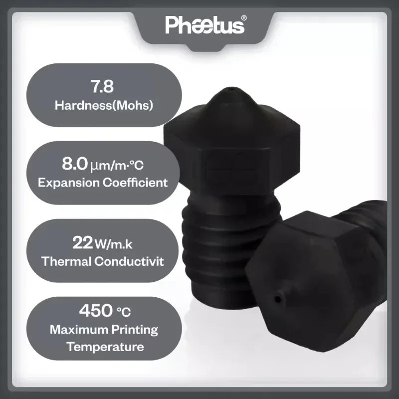 Насадка из закаленной стали PHAETUS 450г. ° C высокая температура для 3D-принтера V6 Voron2.4