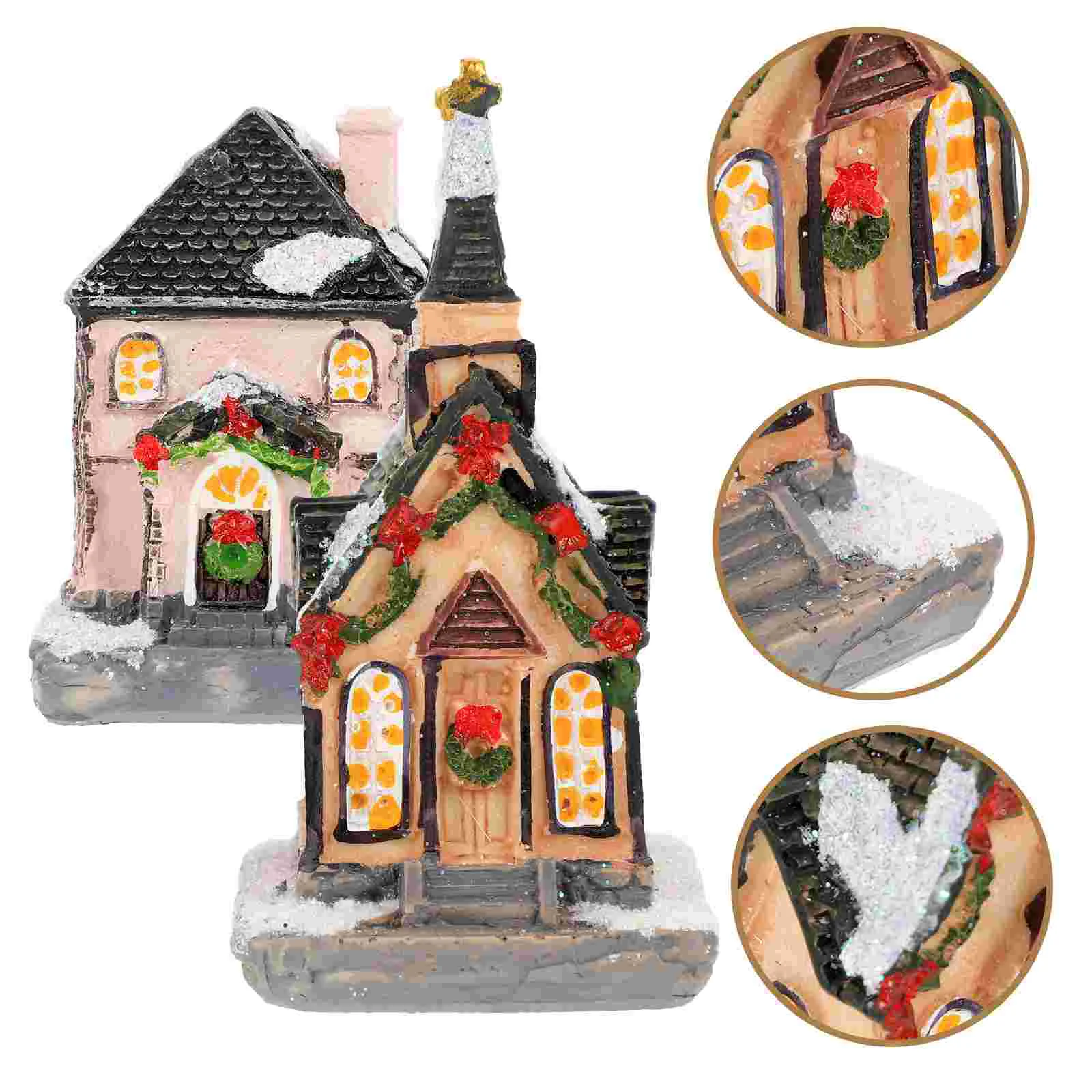 

Christmas Housevillage Party Centerpiece Led Decor Miniature Decorative Luminous Ornaments Glowingcollection Lighted Table