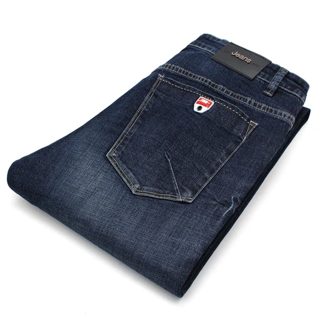 Джинсы мужские Стрейчевые прямые с карманами, однотонные повседневные джинсы Глория, Мужская брендовая джинсовая одежда, мужские синие джинсы размера 42 44 46316