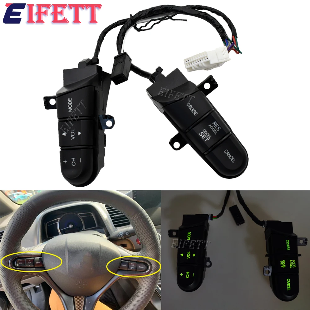 

Кнопка управления аудио на рулевом колесе 36770-SNA-A12 с подсветкой для Honda Jazz/Fit Civic 2006, 2007, 2008, 2009, 2010, 2011