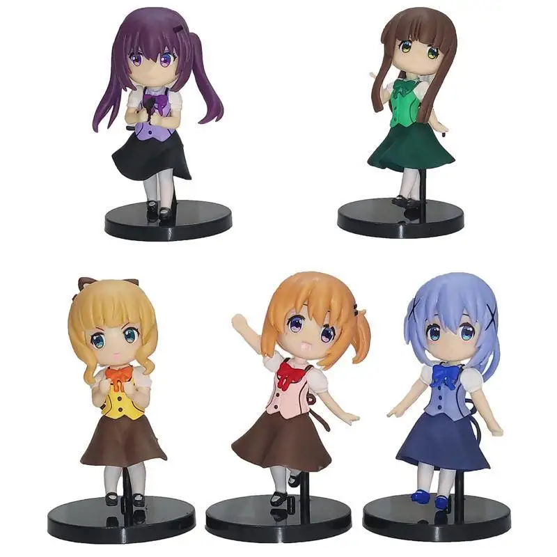 

Gochiusa 5 шт./компл. милые кафuu Чино Ujimatsu Chiya экшн-Фигурки игрушки
