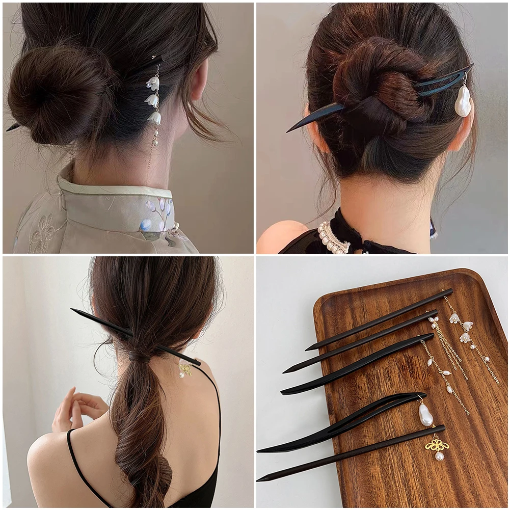 

Wooden Hairpins Girls Hair Sticks Chinese Styles 1 Pcs Lily Of The Valley Hair Clips Pins Hair Jewelry Accessories 18 Cm 17cm