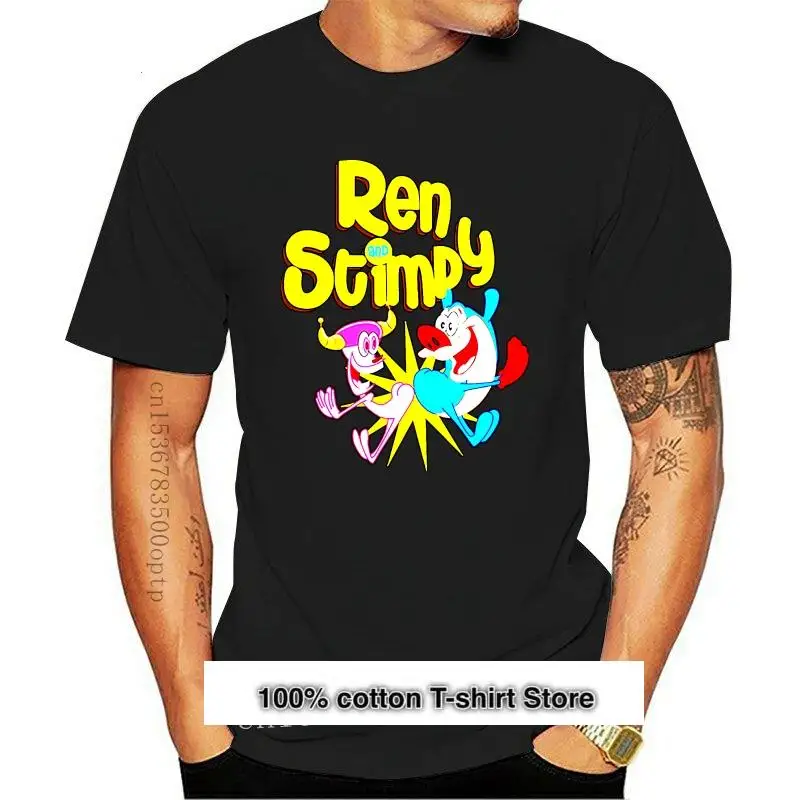 Camiseta de dibujos animados de Ren y Stimpy, camiseta Retro divertida G200 Unisex, Camiseta extragrande de tienda