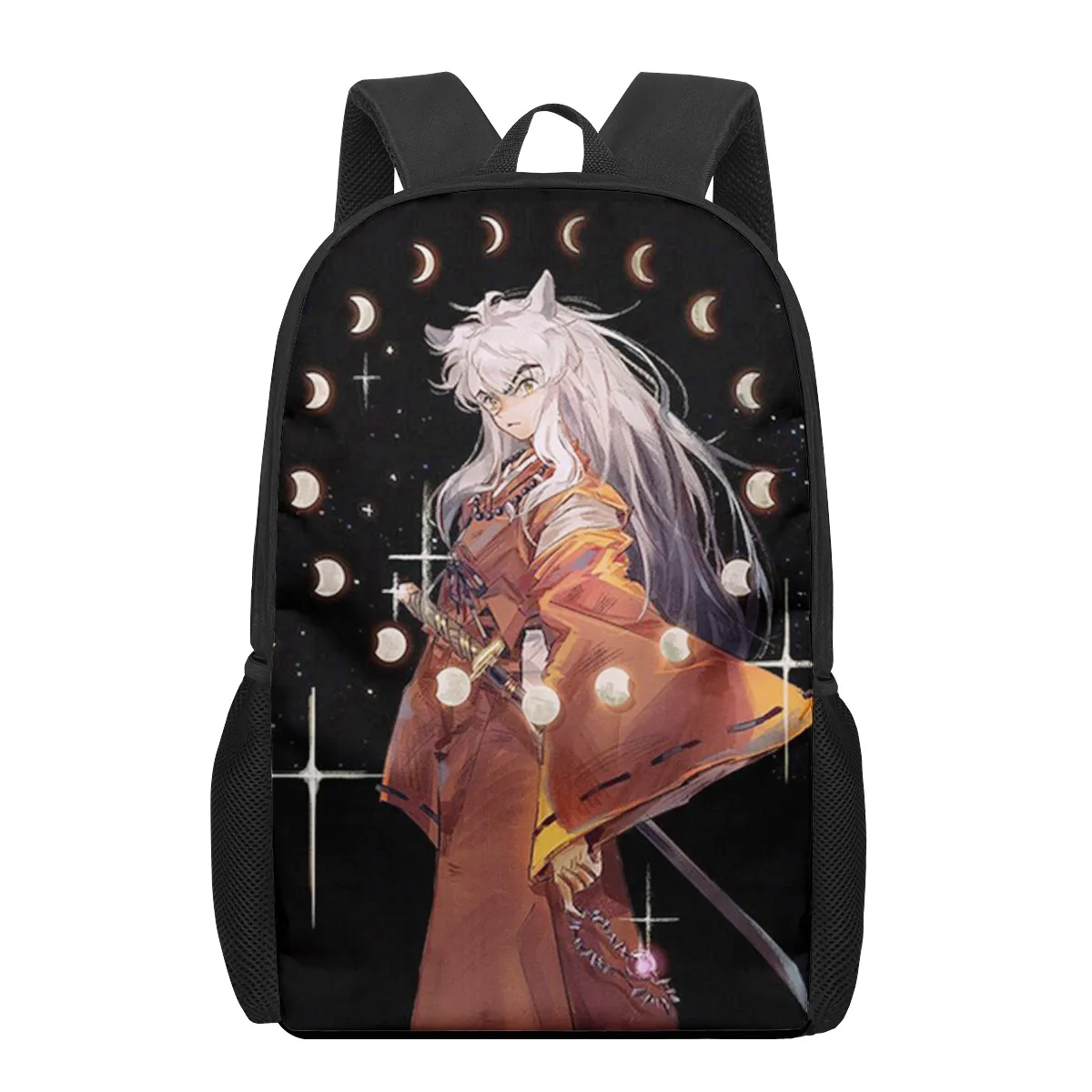 Inuyasha Print Student Book Bags for Kids Boys Girls Backpack Children School Bag Mochilas 16inch Bookbags Satchel