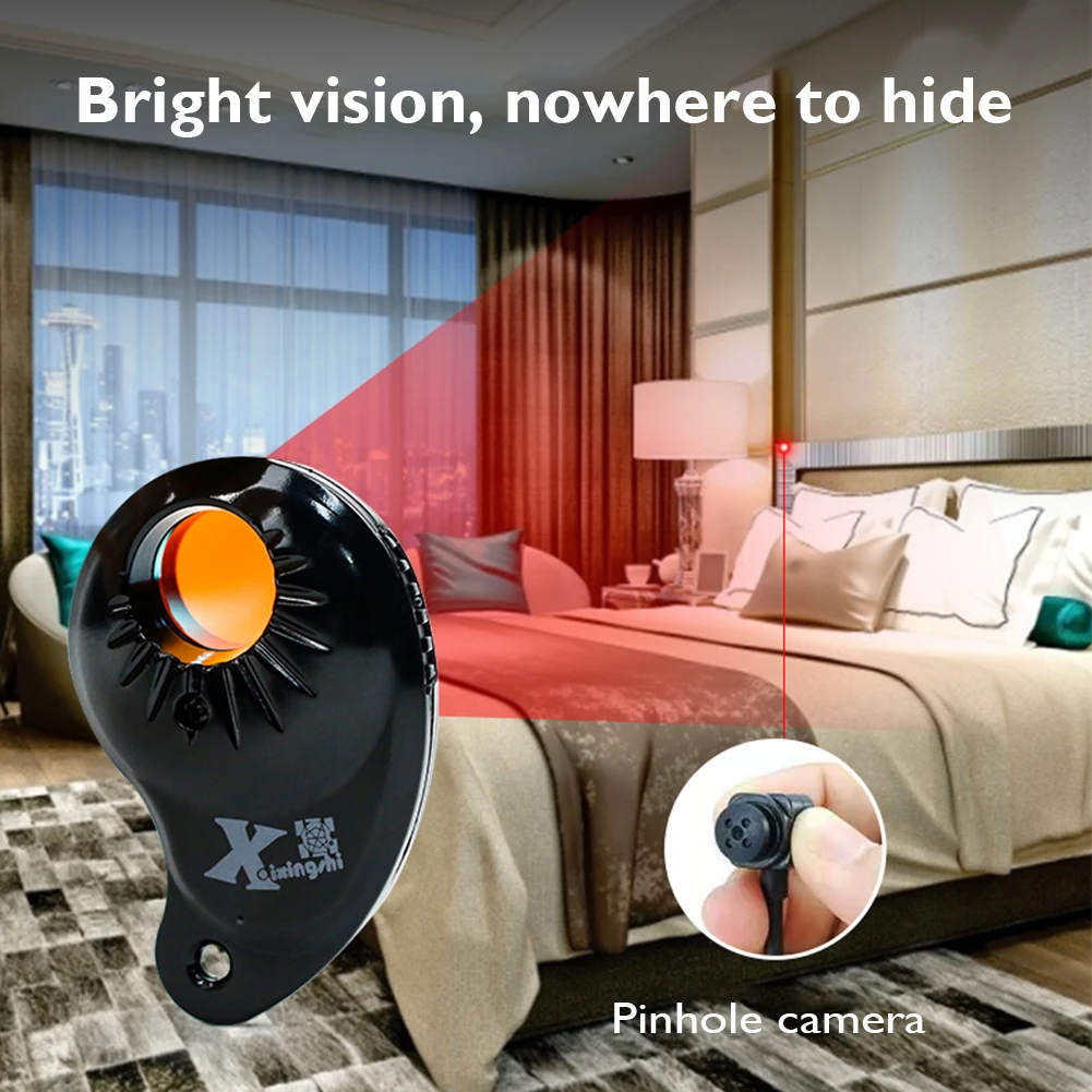 

Alarm Prompt Infrared Camera Scanner Hide Pinhole Lens Signal Detector Finder Portable Anti Theft Candid Camera