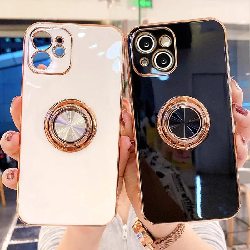 С кольцом-держателем чехол для телефона IPhone 16 Pro Max 15 14 13 12 11 Xs Xr 7 8 Plus SE2/SE3
