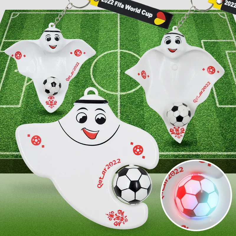 

2022 World Cup Mascot Keychain Pendant Cloak With Lights Football World Cup Decorate Keychain Soccer Fan Boy Gift