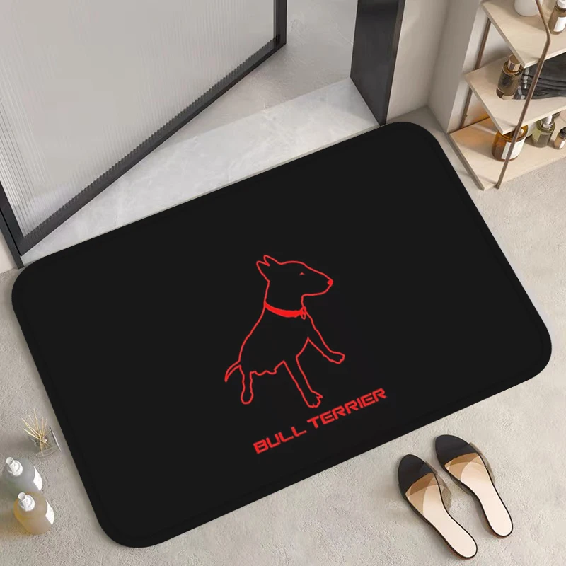 

Bull Terrier Art Floor Mat Bathroom Carpet Bath Mats Doormat Entrance Door Custom Rug for Bedroom Room Rugs Home Carpets Foot