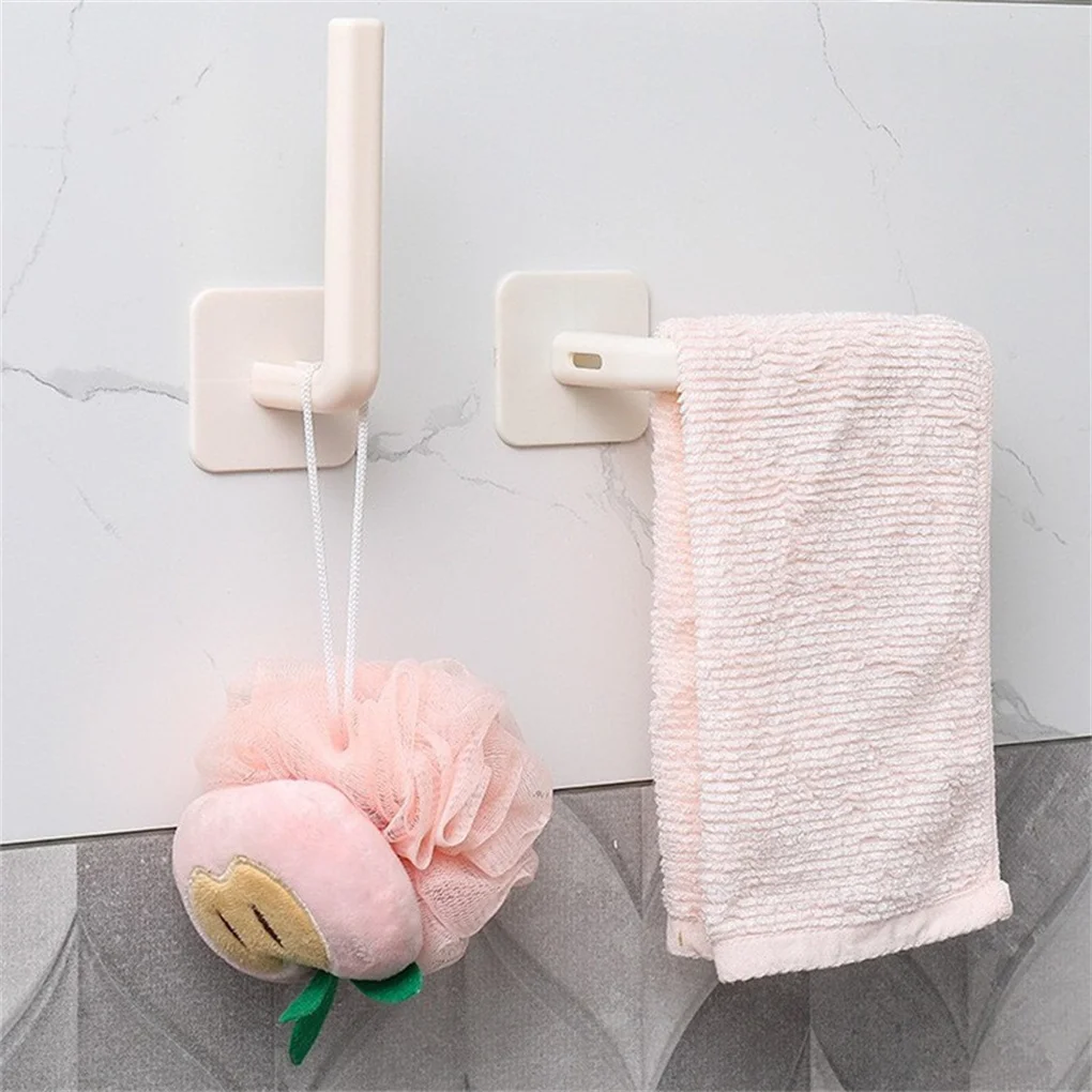 

L-Shape Punch-Free Hook Wall Mounted Hanger Storage Racks Multifunctional Accessories Household Kitchen Holder