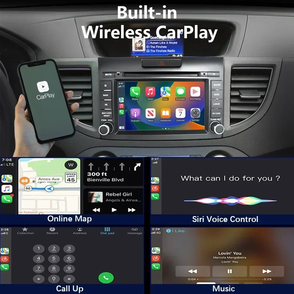 Автомобильный радиоприемник CHSTEK Android 13 Carplay для Honda CRV CR-V 4 RM RE 2011-2018 гг. Навигация