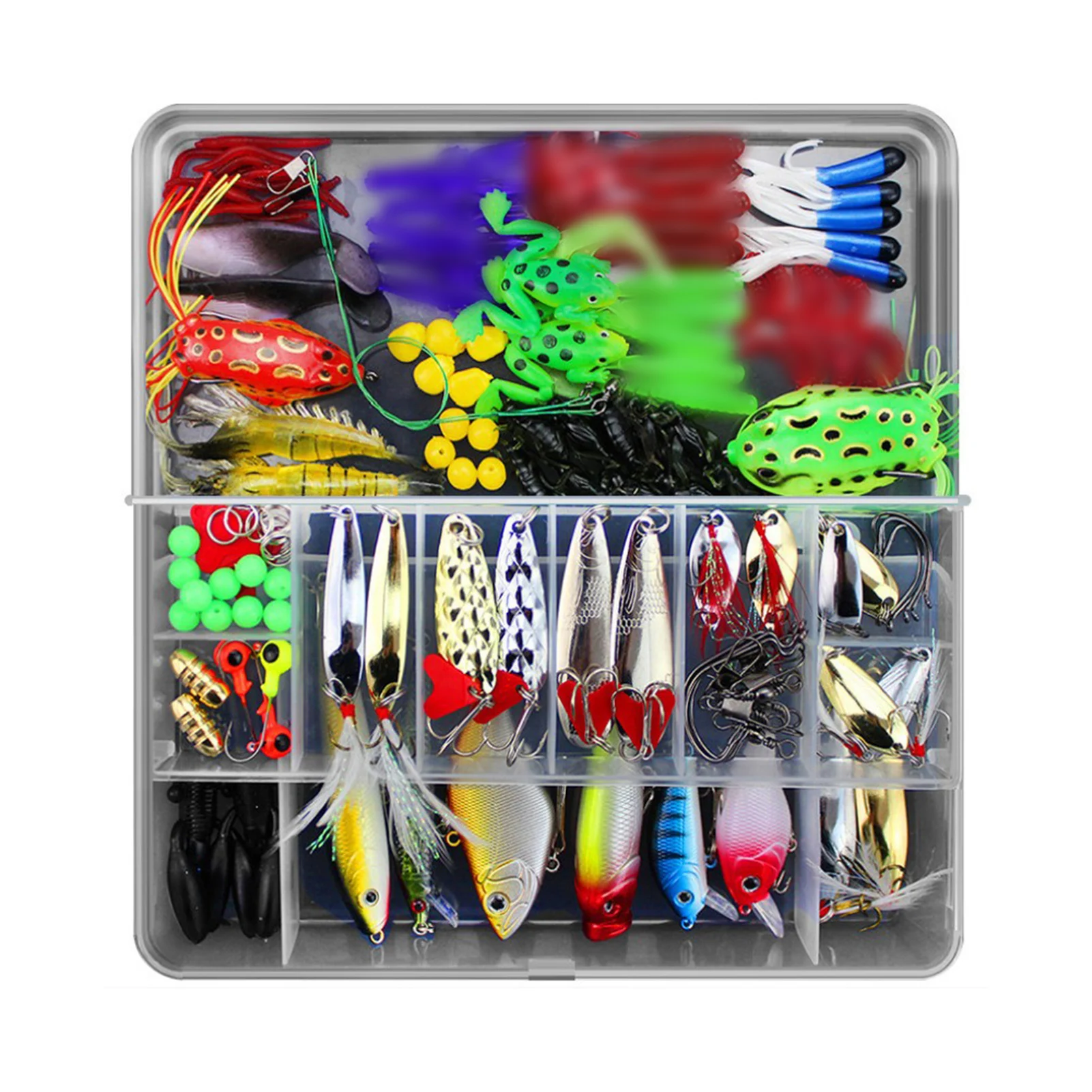 

Fishing Lures Kit Set Fishing Lures For Freshwater Bait Tackle Kit Bass Trout Salmon Tackle Box Including Spoon Lures Soft Worms