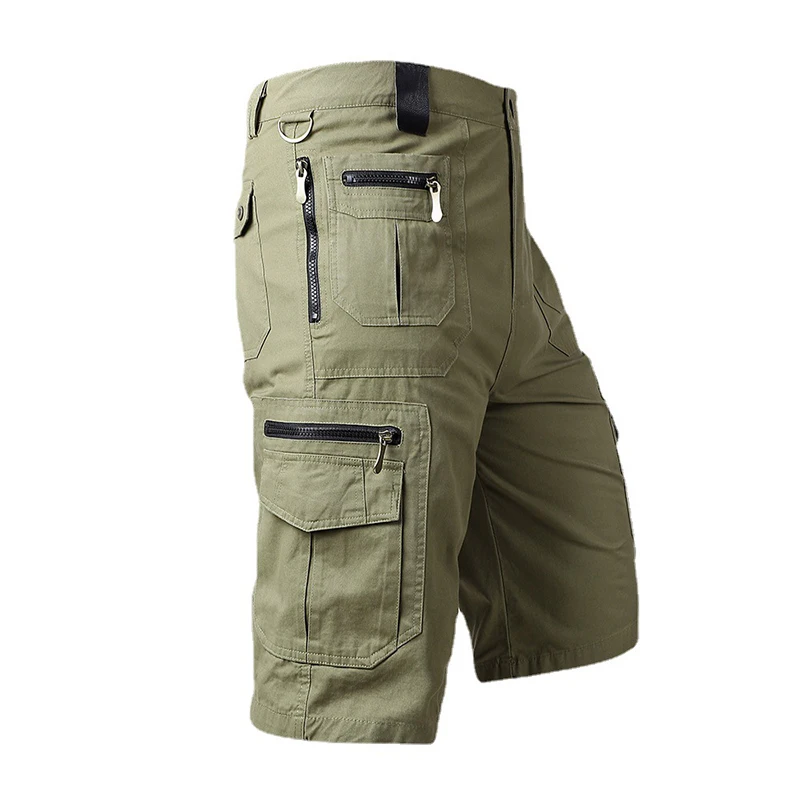 

Men's Biker Shorts Cargo Pants Summer 2022 Solid Color Zipper Pocket Cotton Short Trousers Mtb Camping Hiking Cycling Shorts
