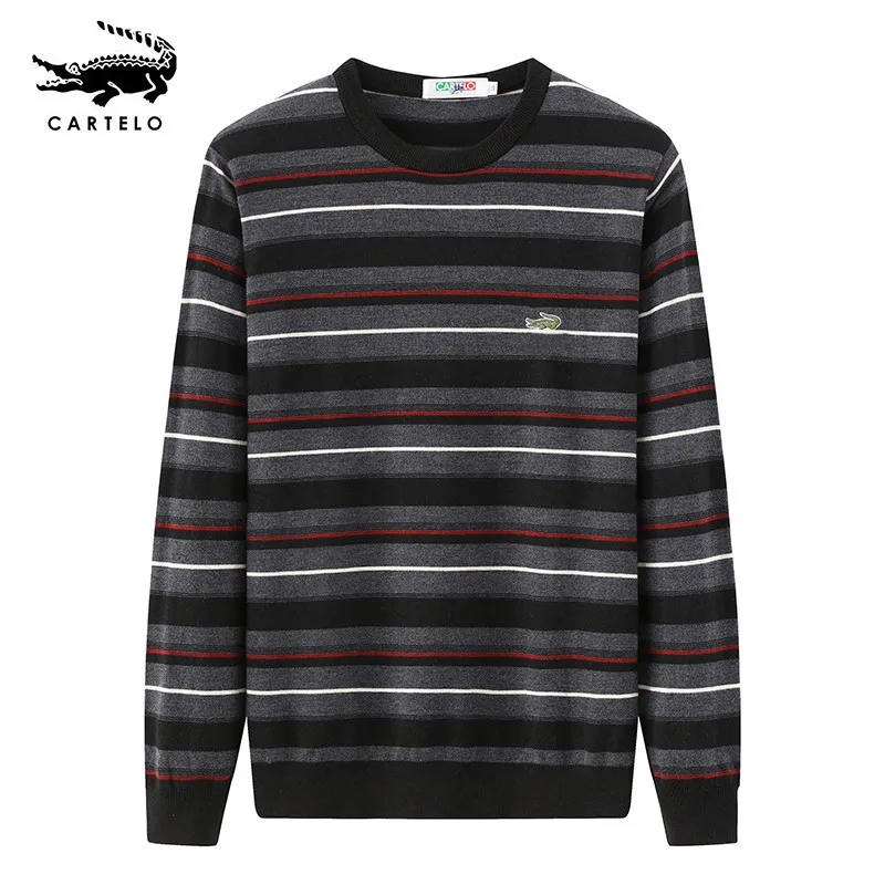 Men's CARTELO Cardigan Winter Long Sleeve Knit Top Solid Color Pullover Sweater Top