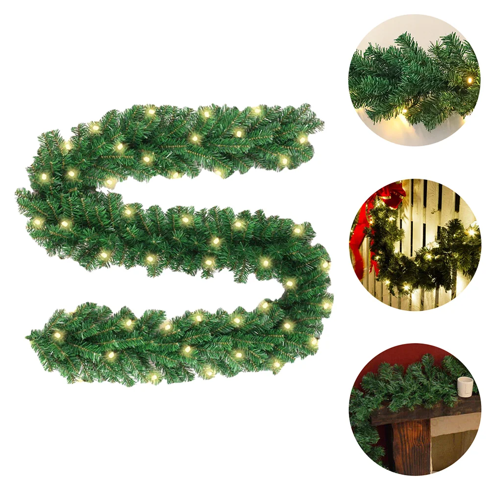 

Christmas Garland Light Wreathfestival Lightsdecor Artificial Lighted Fireplace Stairs Pine Decorationprelit Ornament Runner