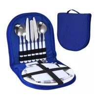 outdoor camping tableware storage bag knife and fork portable cookware barbecue cutlery organizer outdoor hanging holder bags