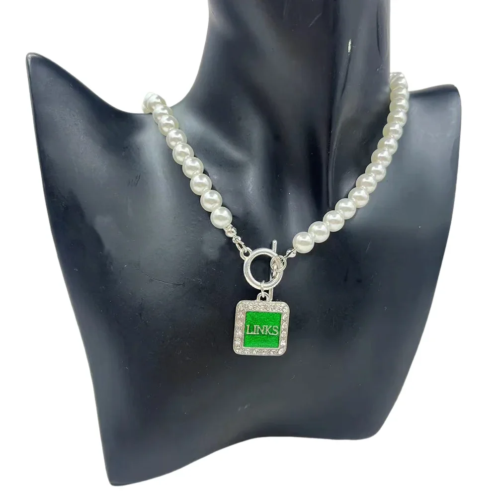 Прямая продажа колье с пряжкой OT 8 мм жемчужное греческое болельщика зеленые