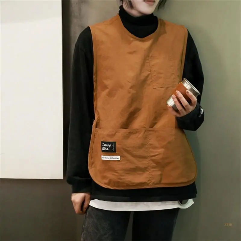 41XB Новый однотонный нейлоновый водонепроницаемый рабочий фартук типа жилета