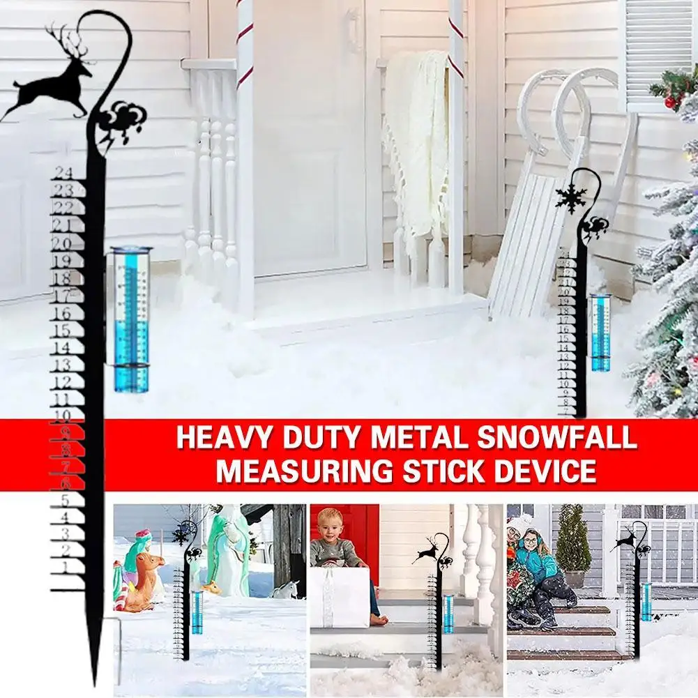 

Snow Gauge Snowflake Rain Elk Pattern Winter Handmade Snows Measuring Stick For Home Outdoor Garden Yard Decoration 24cm