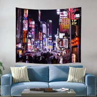 tapestry streets night view picture japanese deco colorful tapestries decoration pictures room wall home living room decoration