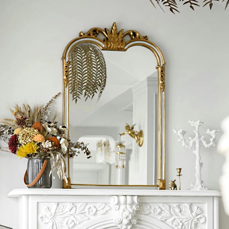 

Wall Square Decorative Mirror Nordic Golden Hanging Large Clothing Decorative Mirror Bathroom Hallway Lusterko Indoor Decor