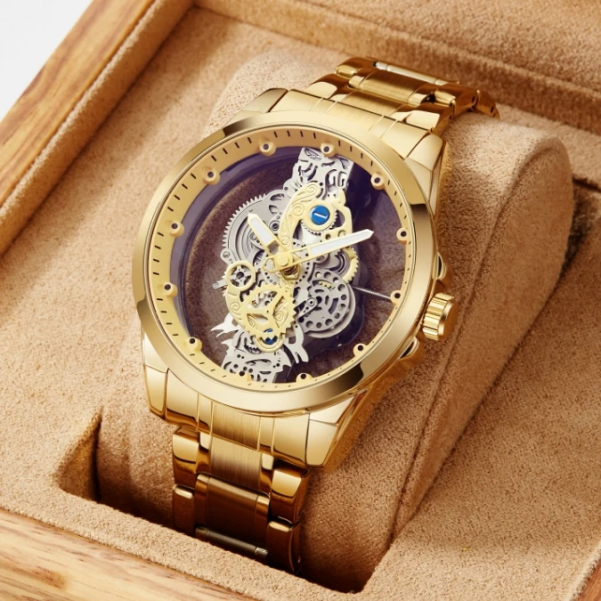 Часы наручные мужские кварцевые с автоматическим механизмом двусторонние