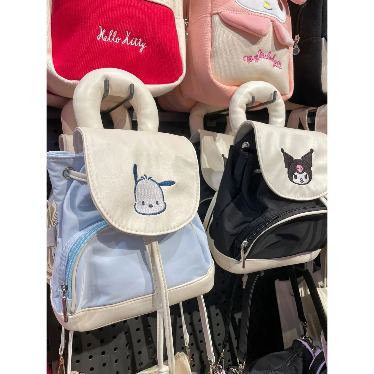 Sanrios nakacco Cinnamoroll Kuromi мультяшный ПУ Рюкзак kawaii аниме для поездок школьный рюкзак