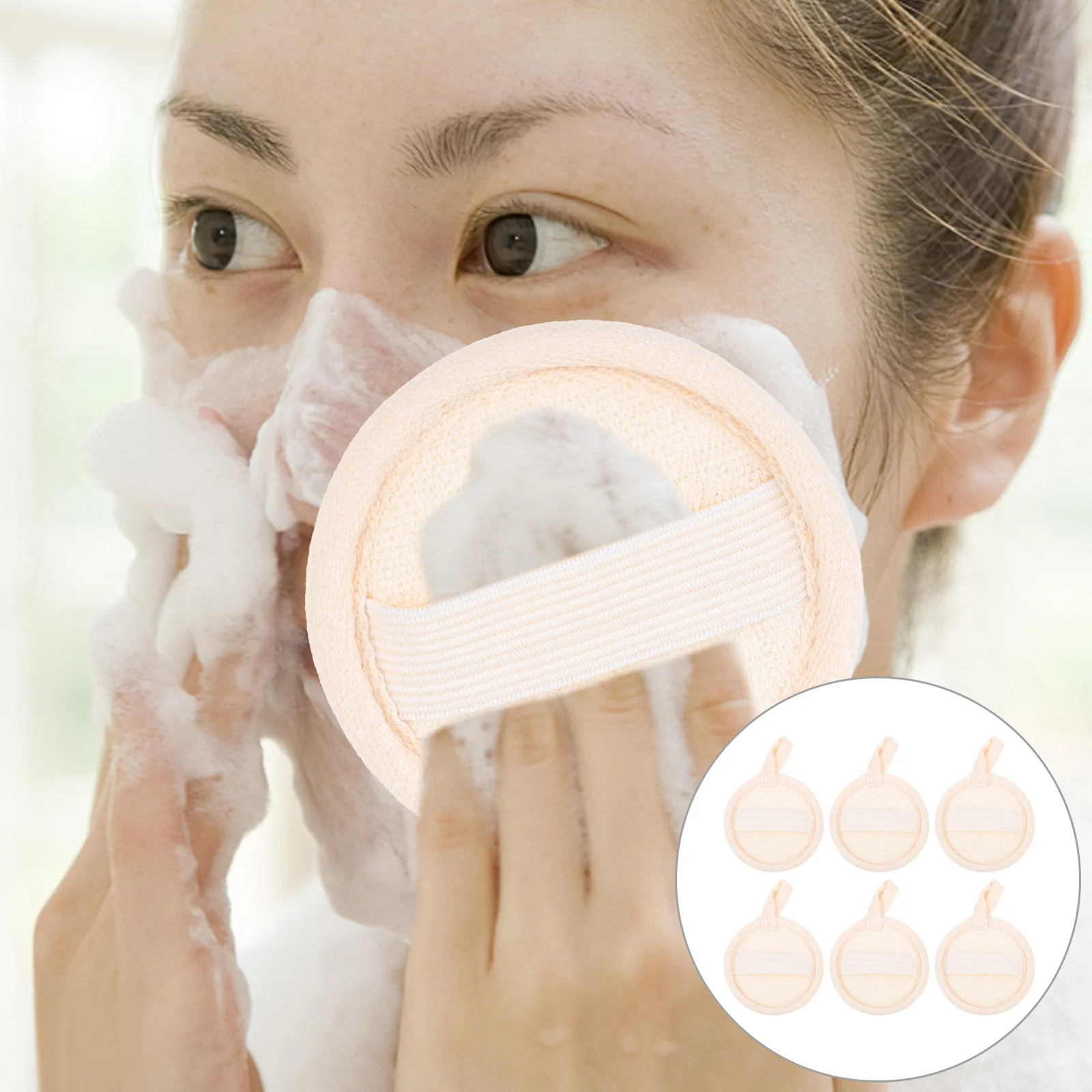 

Loofah Face Sponge Scrubber Pad Exfoliating Pads Facial Makeup Remover Bath Puff Brush Body Natural Shower Cleansing Cleaning
