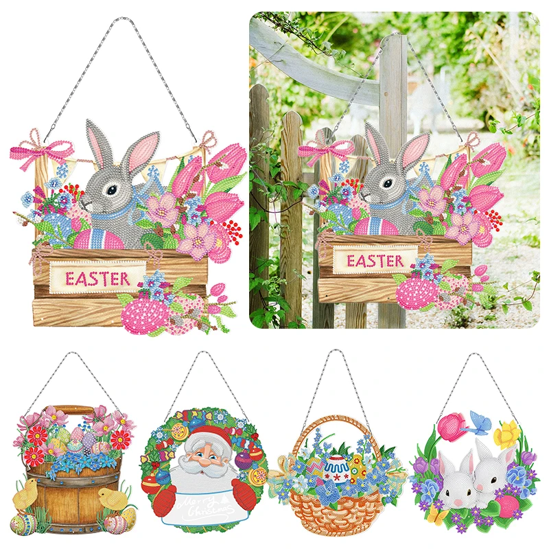 

5D Diamond Mosaic Pendant Crystal DIY Cartoon Pendant Craft Acrylic Handmade Single Side Special-shaped Drill Decor Kids Gift