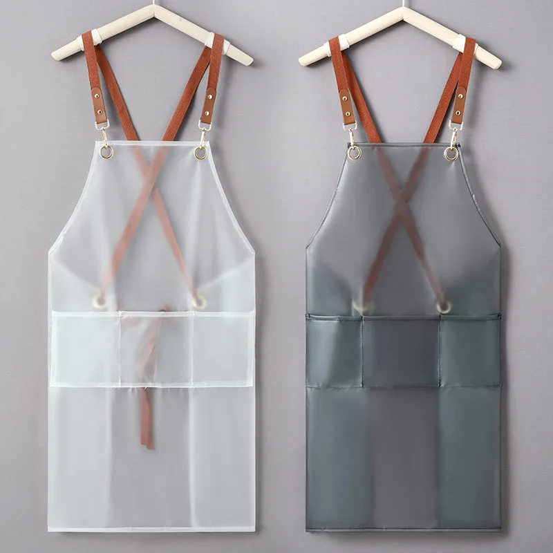 

Новый фартук водонепроницаемые и маслостойкие модные комбинезоны в Корейском стиле домашняя кухонная одежда для готовки Женская рабочая одежда из ТПУ