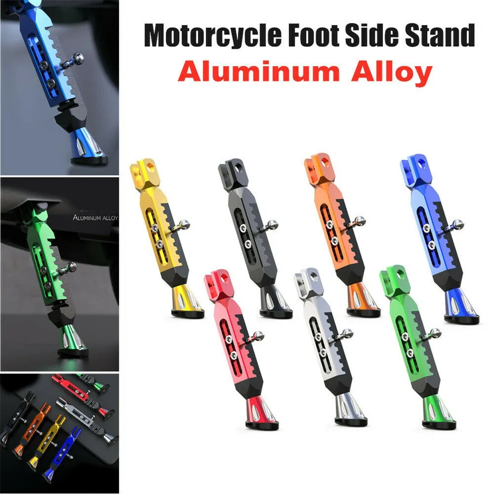 

1PC Motorcycle Foot Side Stand CNC Rack Adjustable Leg Kickstand Universal Support Aluminum Alloy Accessories