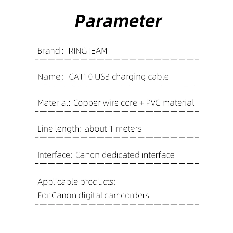 USB-кабель для зарядки кабеля питания Prodcut CA-110 CA110 камер Canon VIXIA HF M50 M52 R60 R62 R600 R50 R52 R606