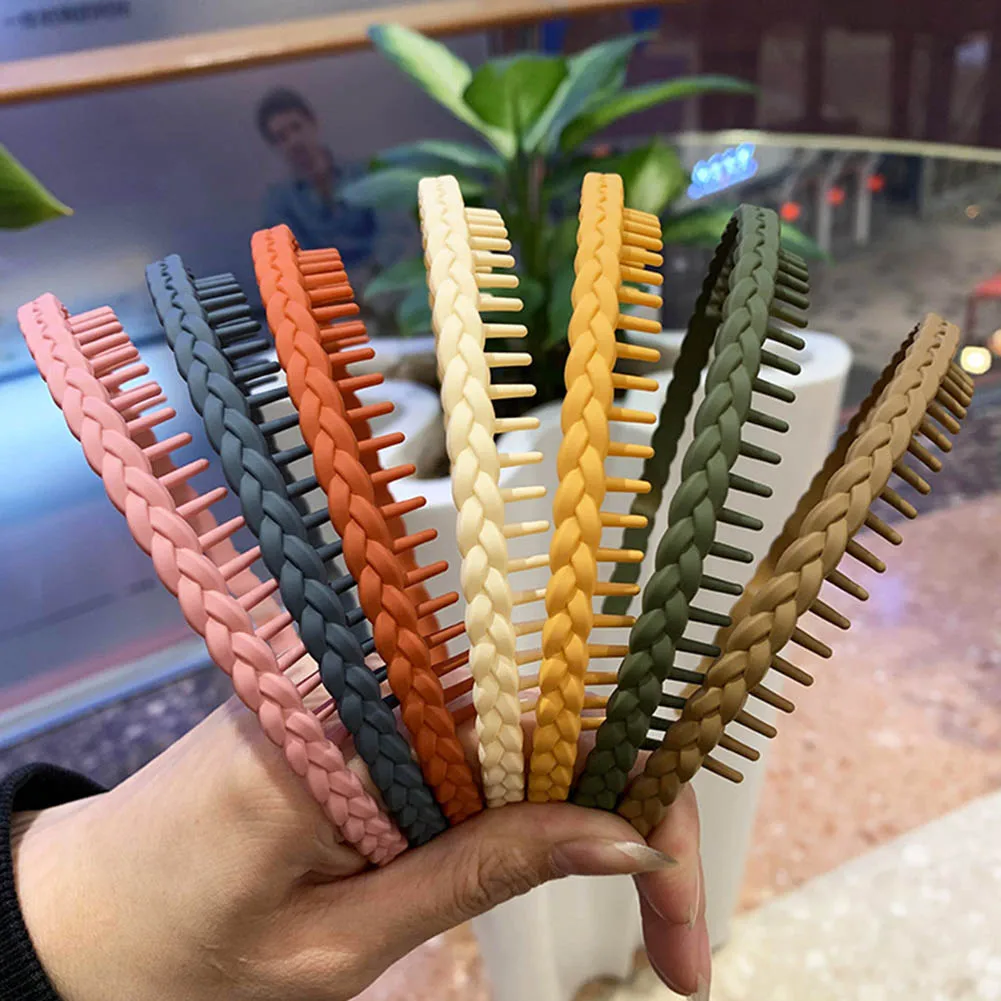 

New Style Matte Solid Color Child Hair Bands Hair Accessories Simple Toothed Non-slip Hairband Girl Face Wash Hair Hoop Headband