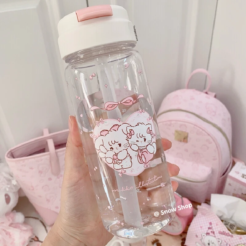 Новая чашка для воды Mikko с соломинкой милая прозрачная соломенная большая