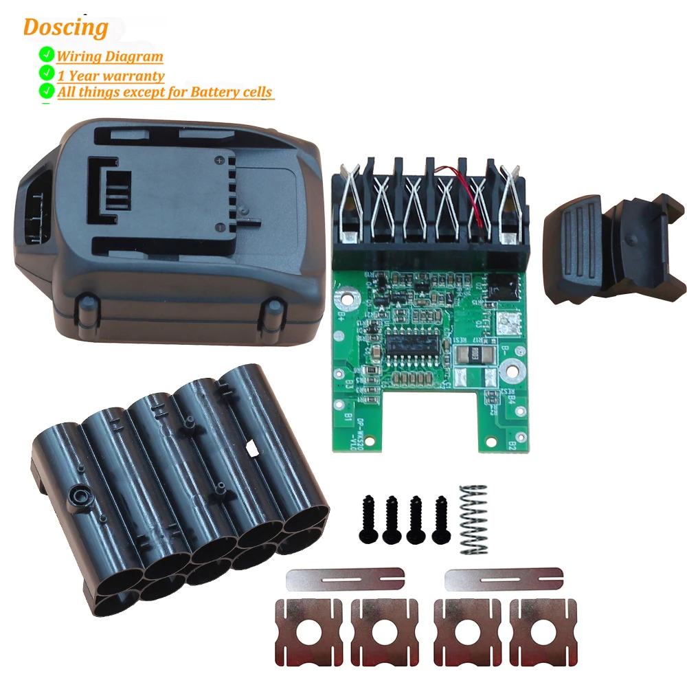 Аккумуляторная батарея Doscing с печатной платой BMS, зарядная плата для Worx 18V WA3511 WA3512 WA3525 WA3520 WX163 WG151 WG155 WG255 WG890 WX368