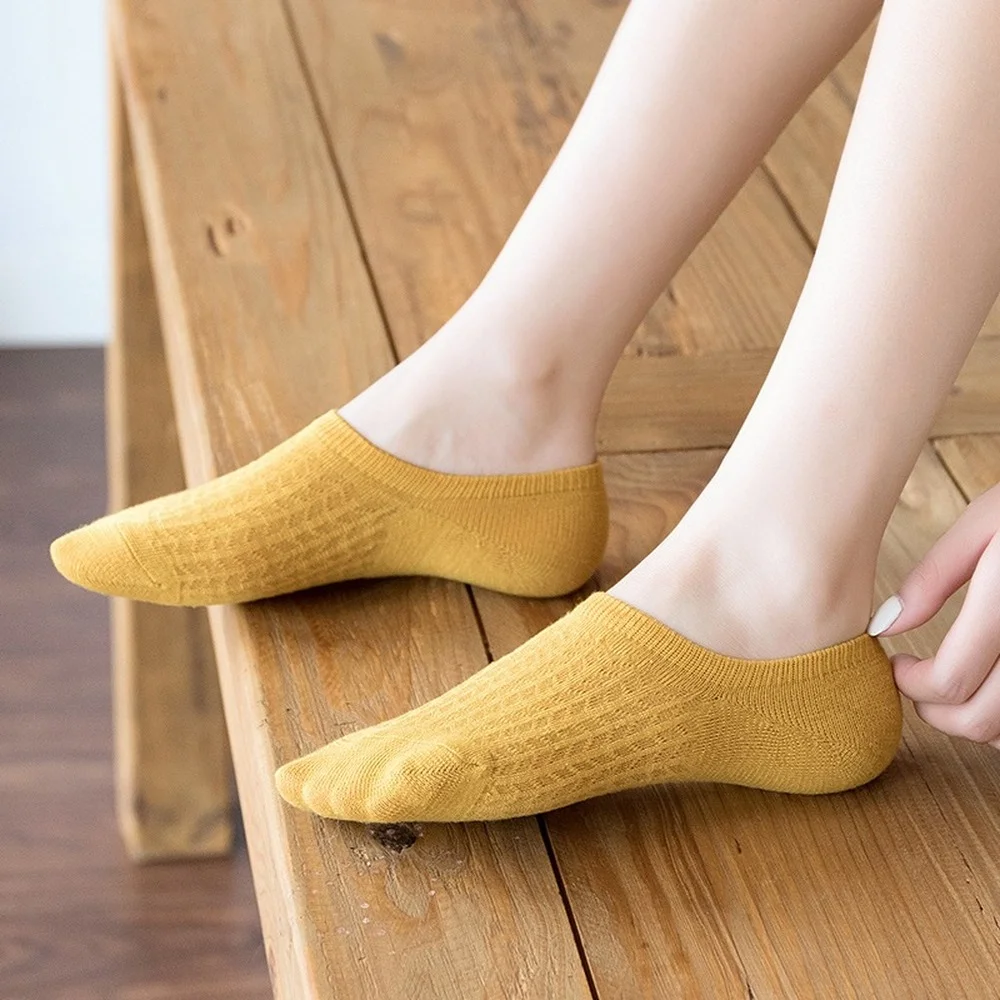 10 Pairs Spring Summer Harajuku Korean Combed Cotton Women Boat Socks Colorful Cute Casual Women Sock Slippers