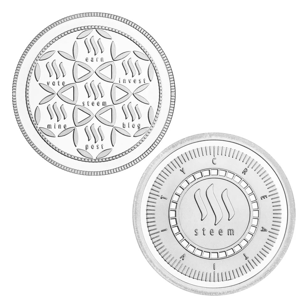 Steem, криптовалюты, серебряные сувениры и искусственная памятная монета, криптовалюта Steem, криптовалюты, серебряные сувениры и искусственная памятная монета, криптовалюта