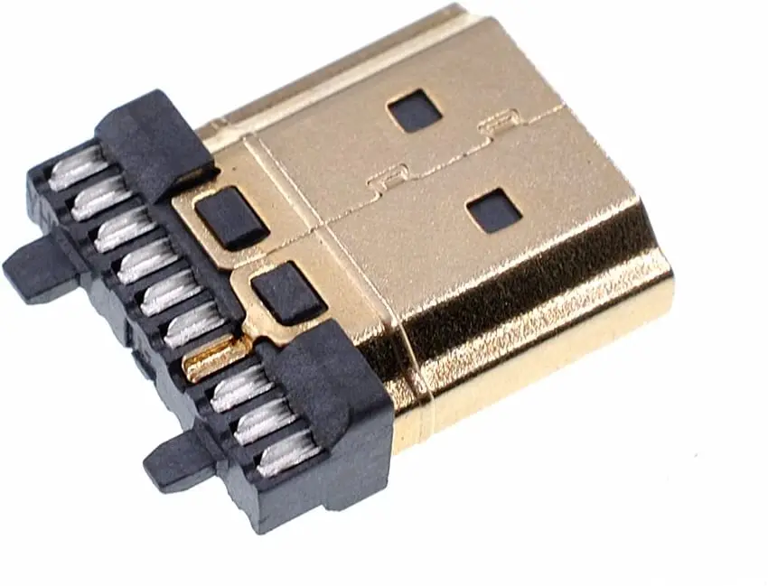 

5pcs HDMI Male Gold Plated 19 Pin Repair Plug Soldering Wire Type Connectors