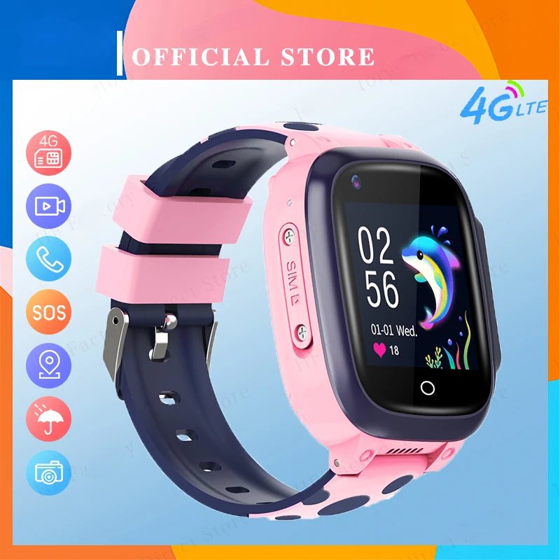 

4G Children's Smart Watch GPS SOS Smartwacth for Kids Waterproof IP67 Sim Card Photo Gift for Boys and Girls IOS Android PL LT21