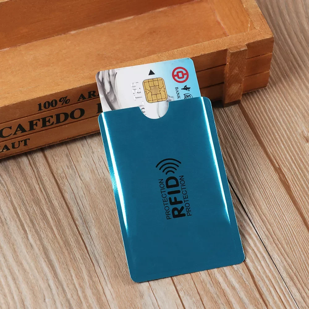 Anti Rfid Blocking Reader Lock Card Holder Id Bank Card Case Protection Aluminium Metal Smart Anti-theft Credit Card Holder