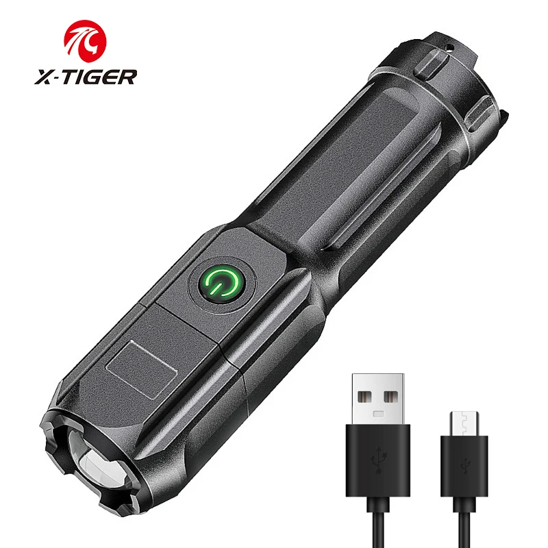 

X-TIGER Велоспорт светильник высокого Мощность Перезаряжаемые светодиодный вспышка светильник масштабирования фонарь Пеший Туризм Кемпинг сильный лампа Фонари Водонепроницаемый флэш-светильник